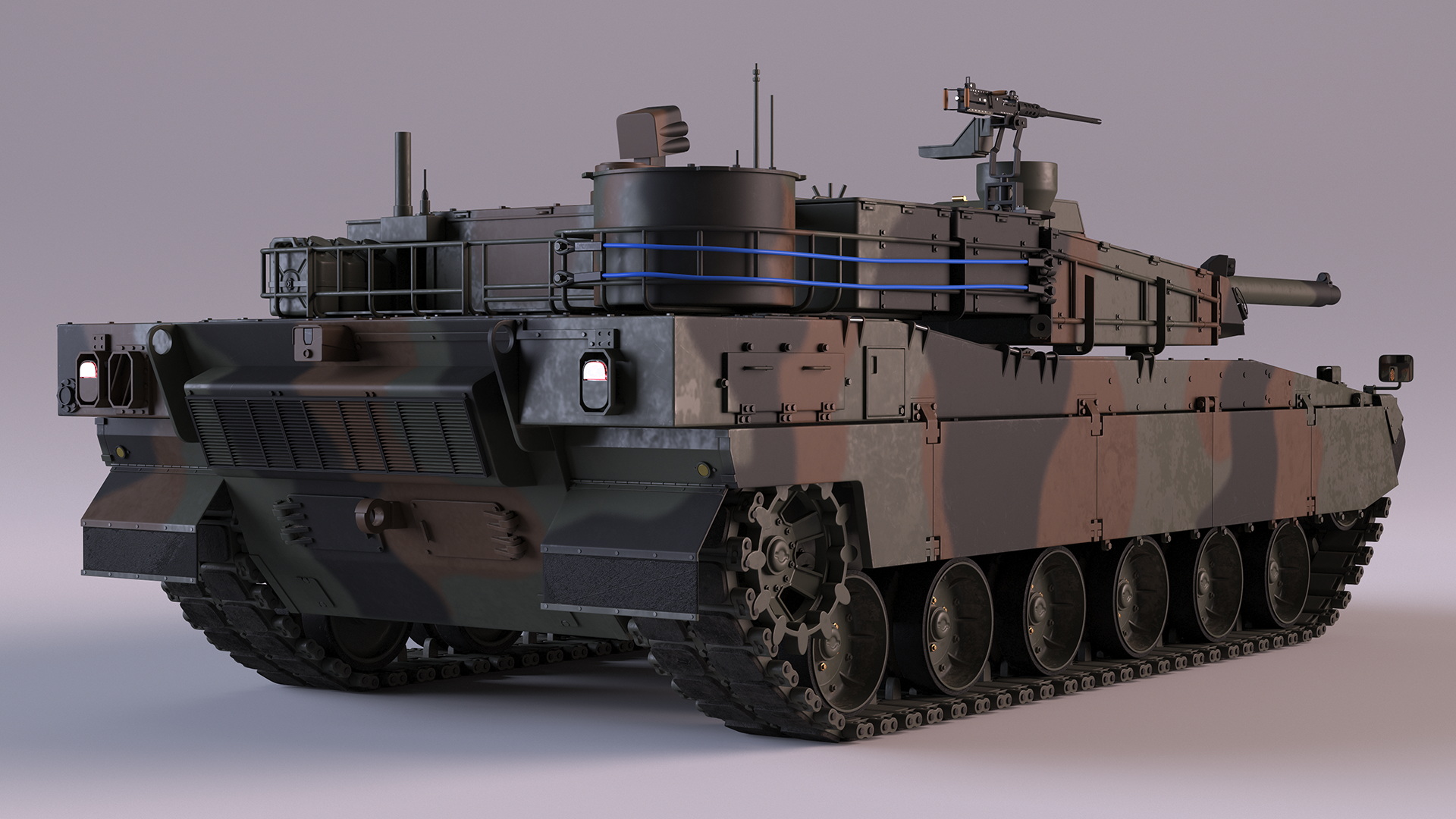 3D Korean K2 Tank Camouflage Color Rigged model