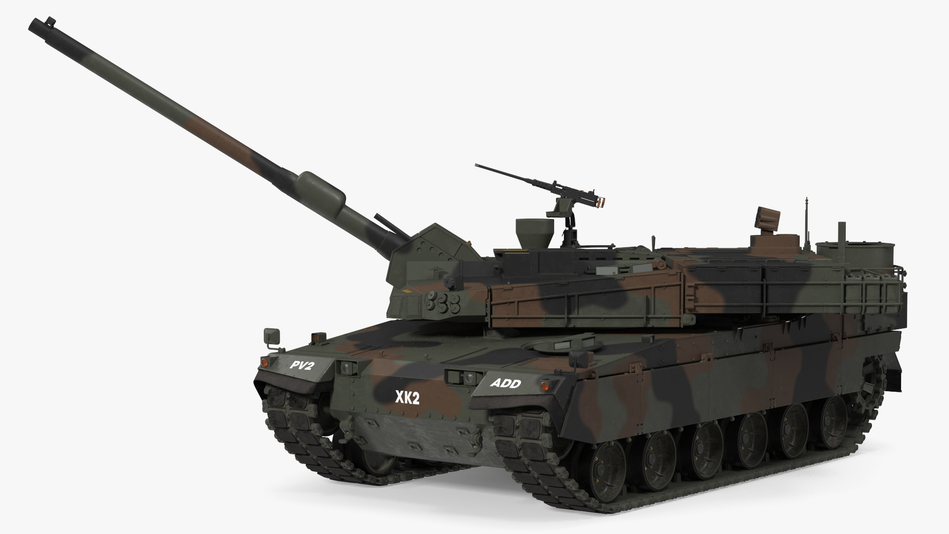 3D Korean K2 Tank Camouflage Color Rigged model