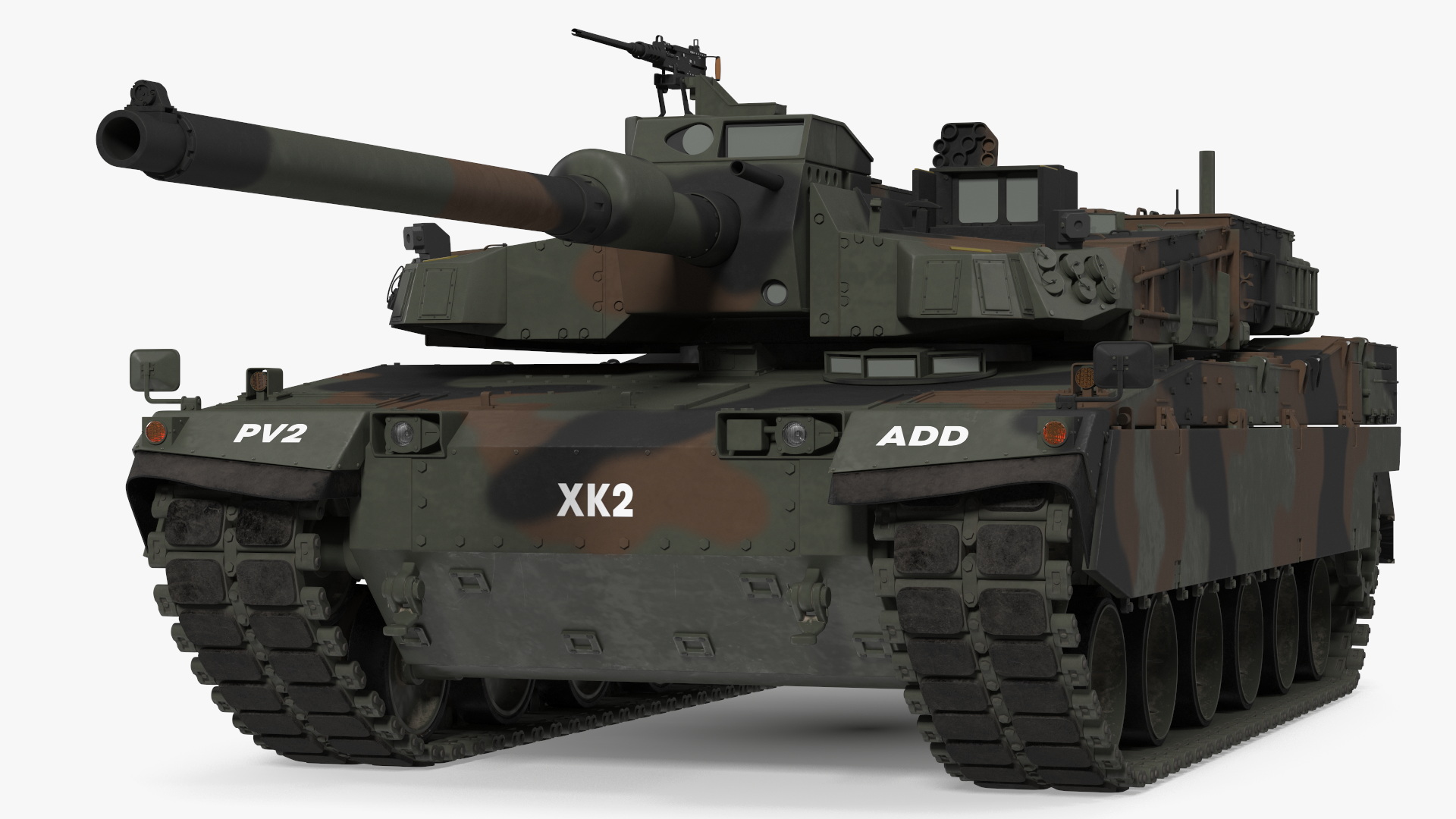 3D Korean K2 Tank Camouflage Color Rigged model