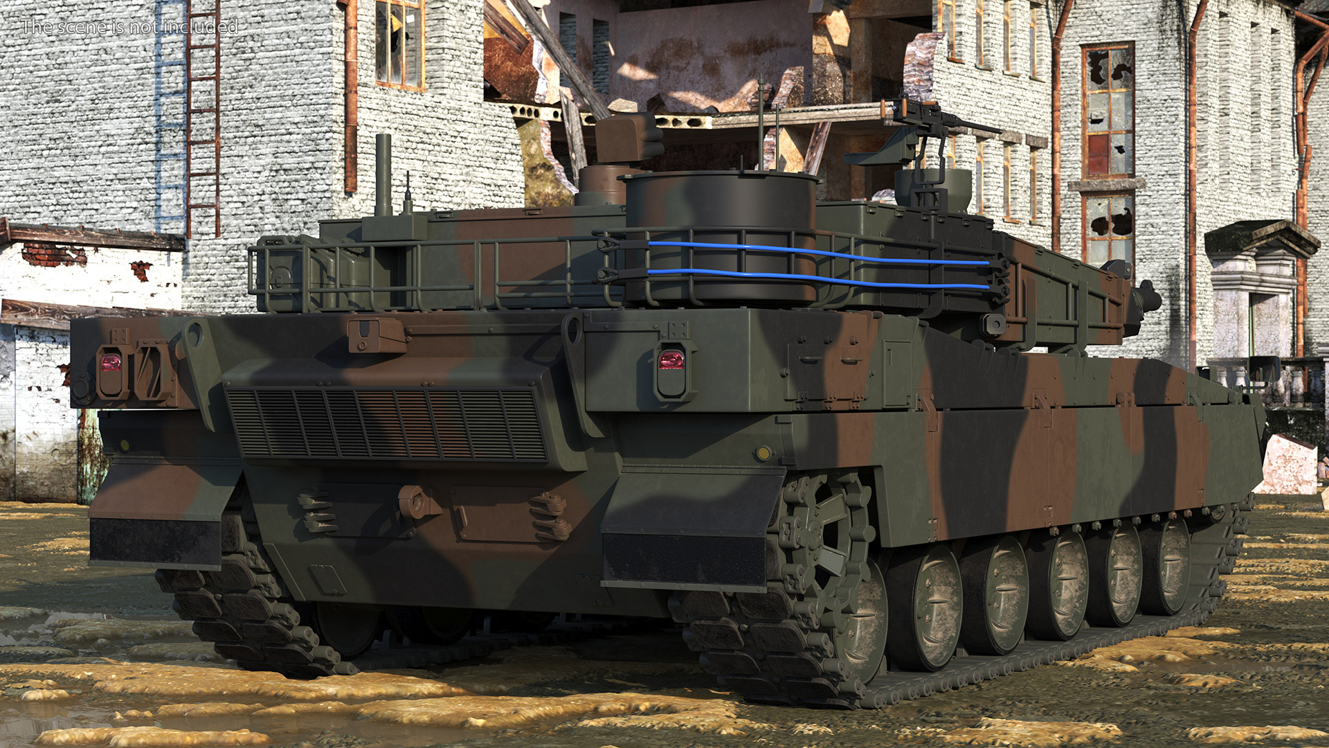 3D Korean K2 Tank Camouflage Color Rigged model