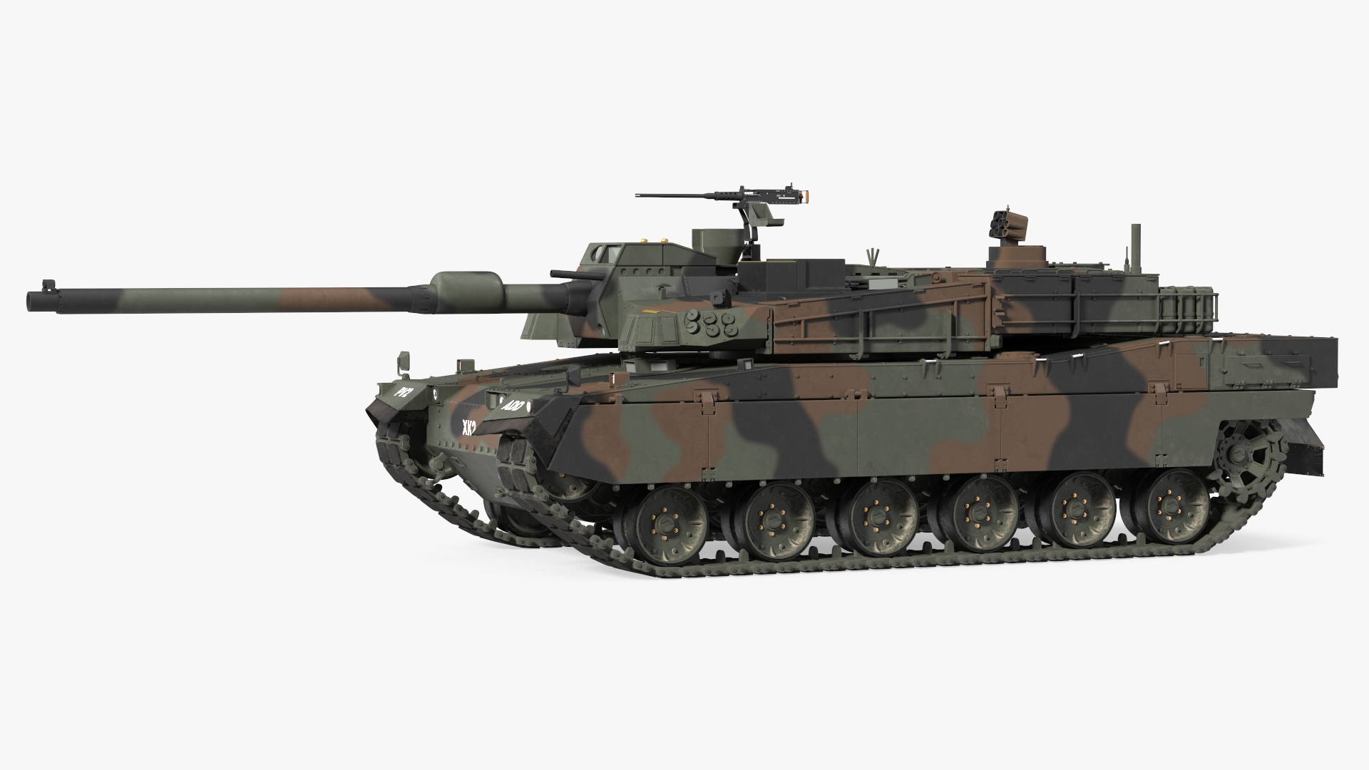 3D Korean K2 Tank Camouflage Color Rigged model