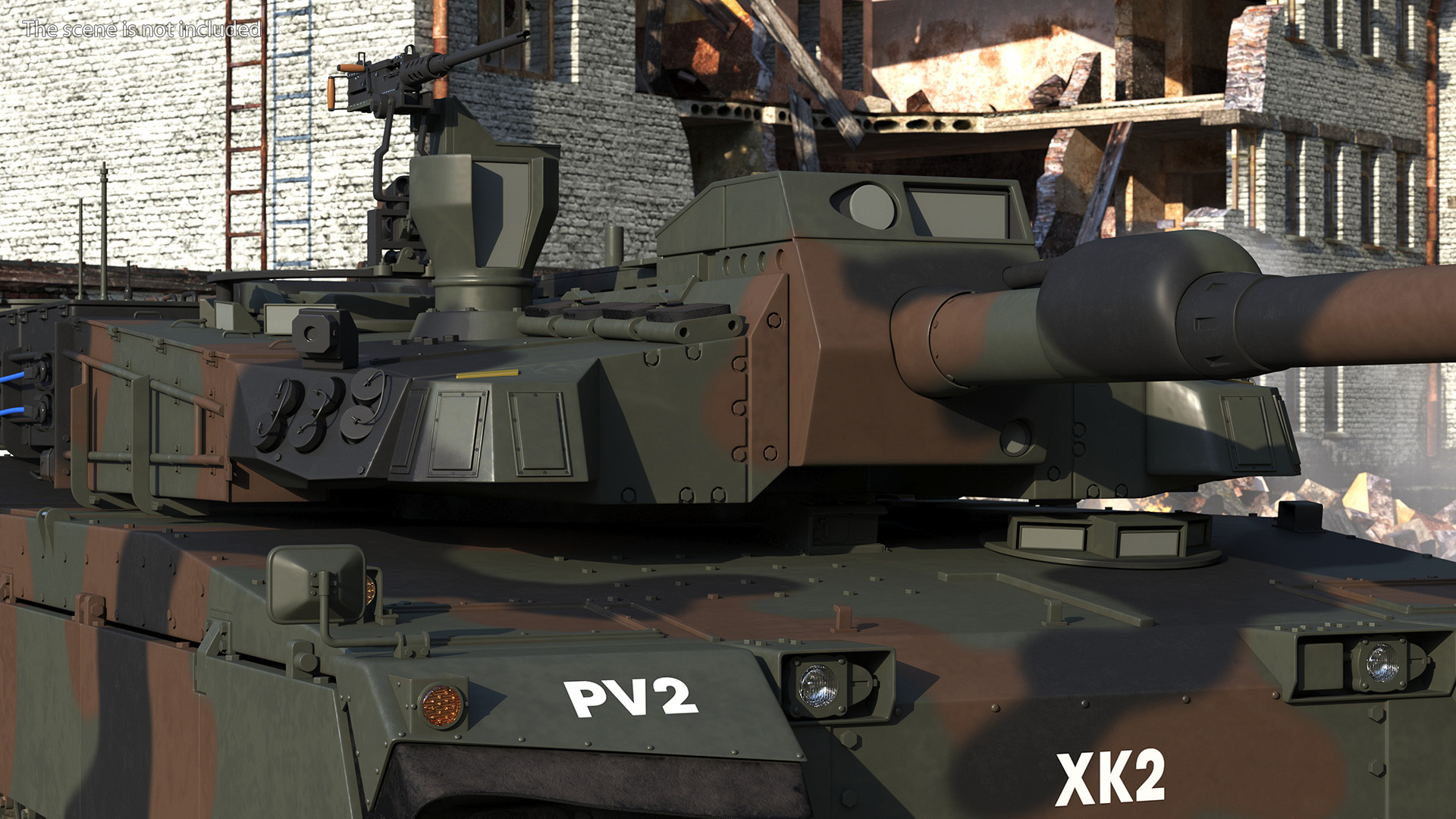 3D Korean K2 Tank Camouflage Color Rigged model