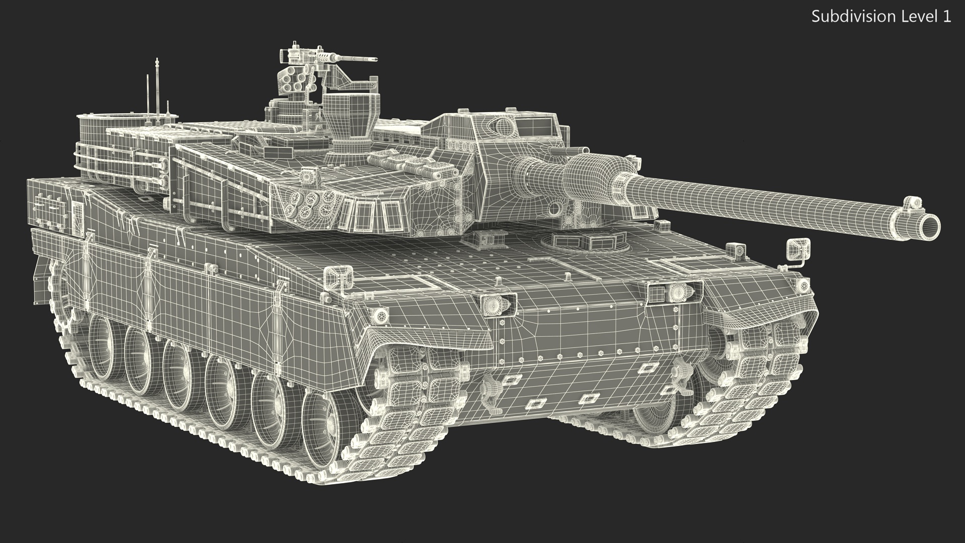 3D Korean K2 Tank Camouflage Color Rigged model