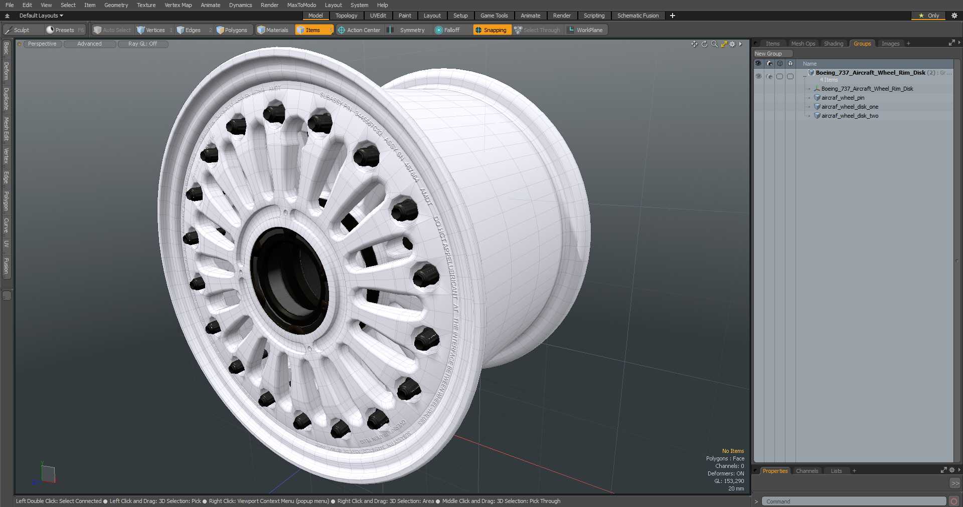 Boeing 737 Aircraft Wheel Rim Disk 3D model