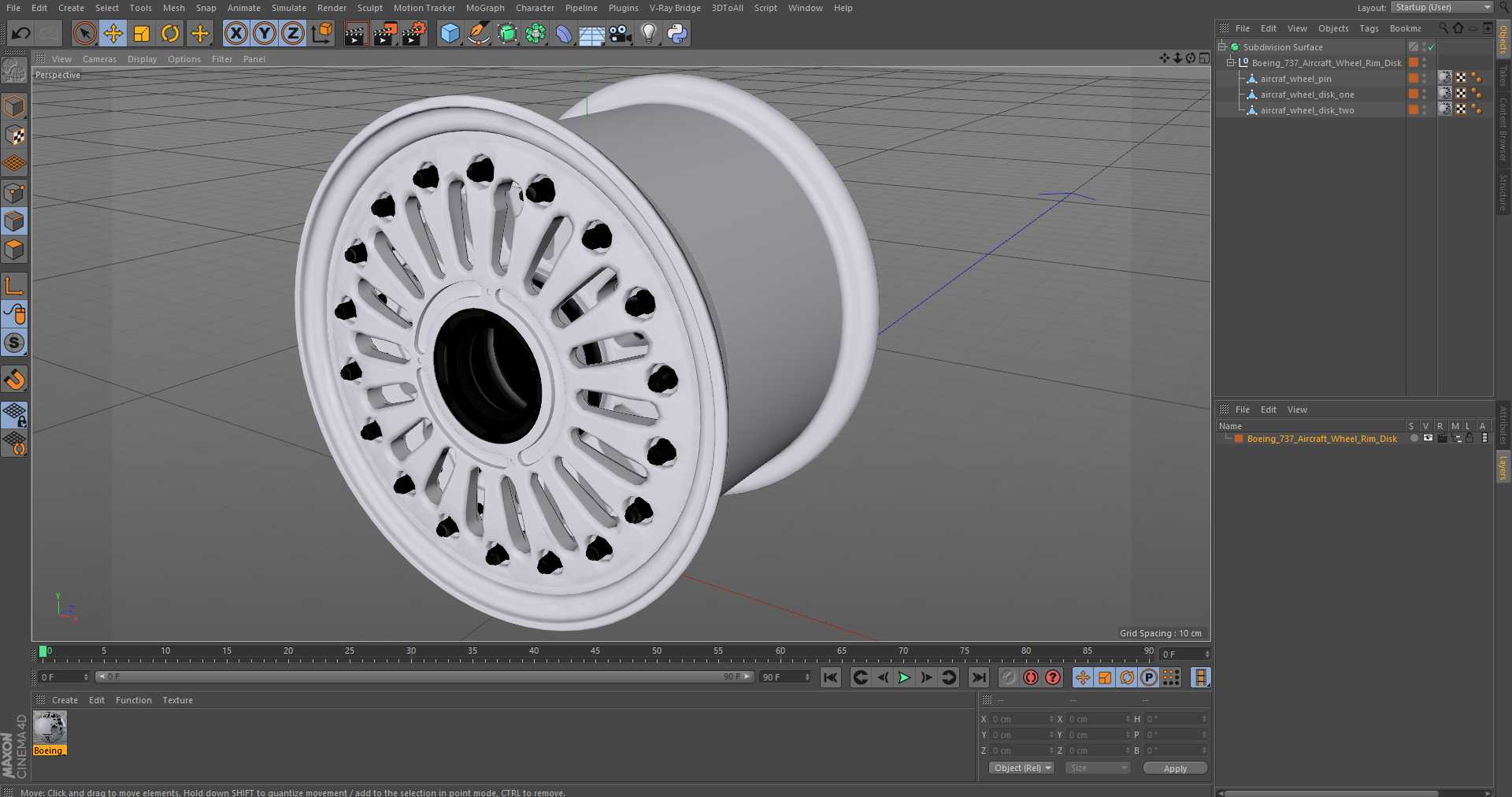 Boeing 737 Aircraft Wheel Rim Disk 3D model