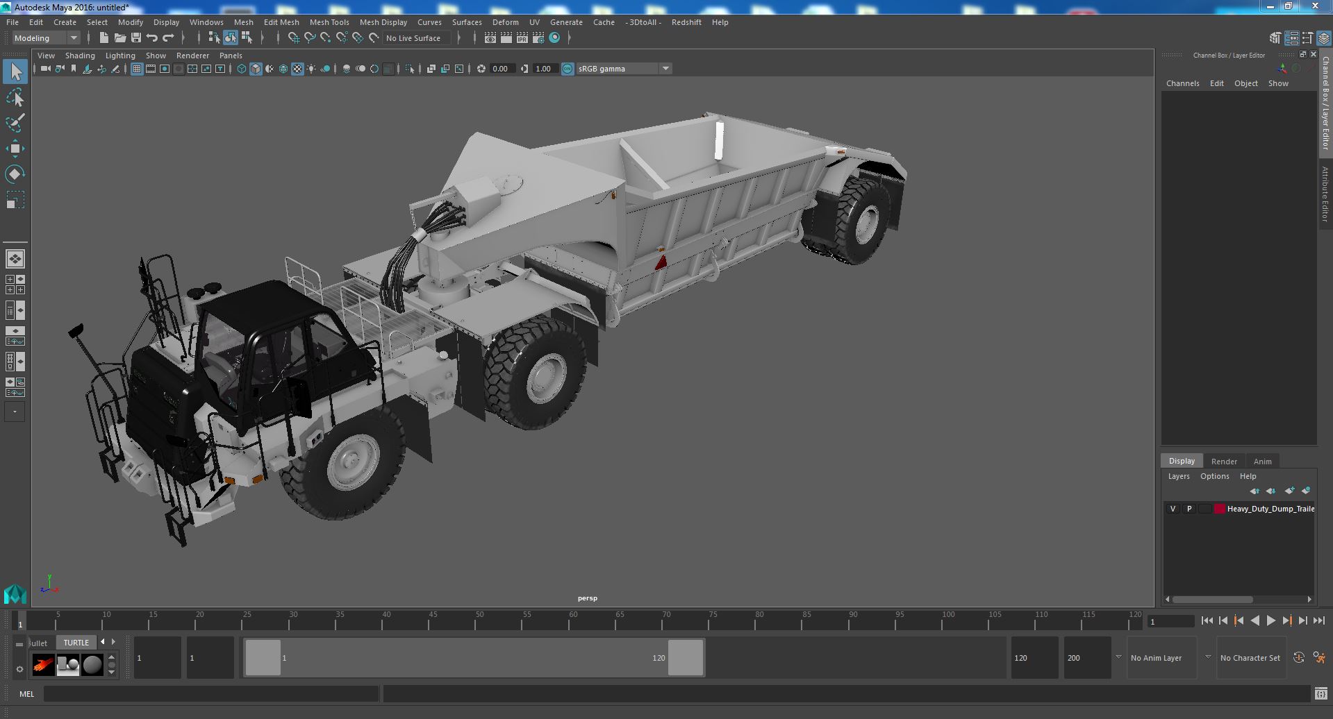 Heavy Duty Dump Trailer Clean 3D model