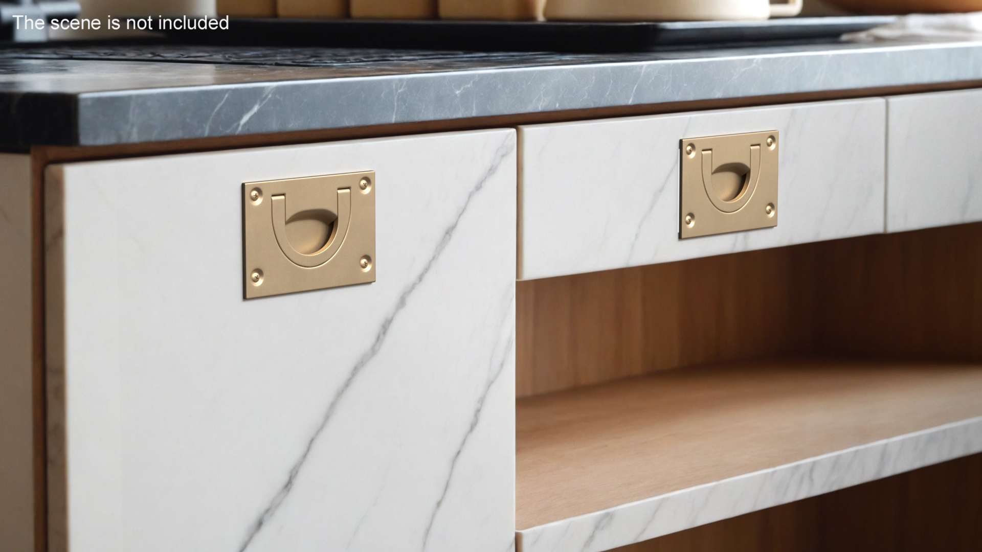 3D Kitchen Cabinet Handle Recessed Bronze model