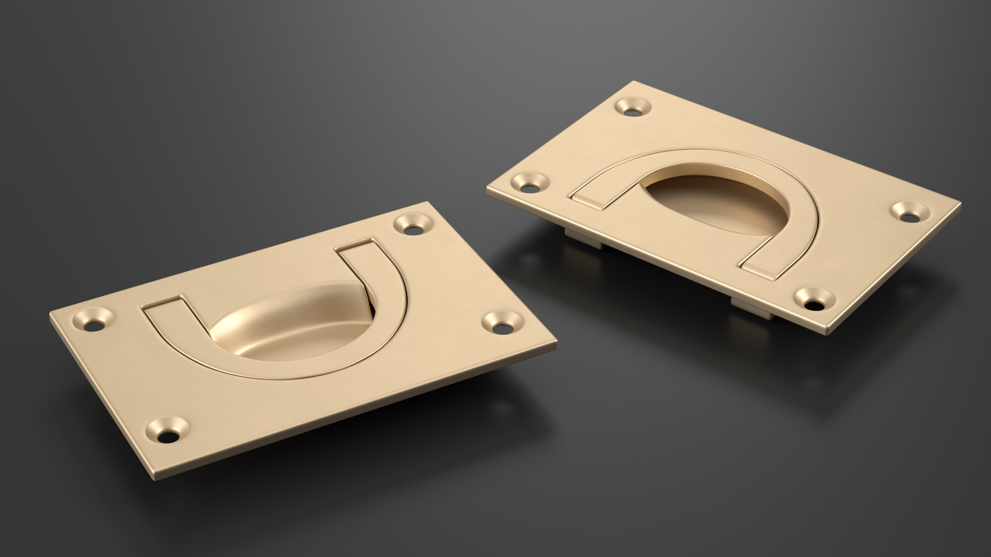 3D Kitchen Cabinet Handle Recessed Bronze model