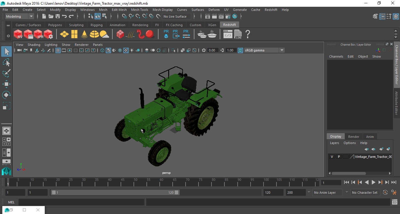 3D model Vintage Farm Tractor