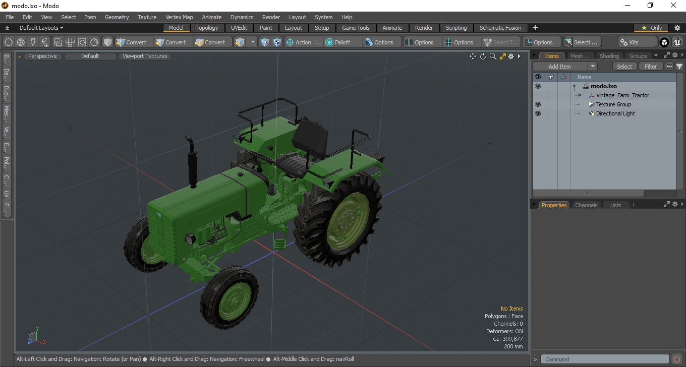 3D model Vintage Farm Tractor