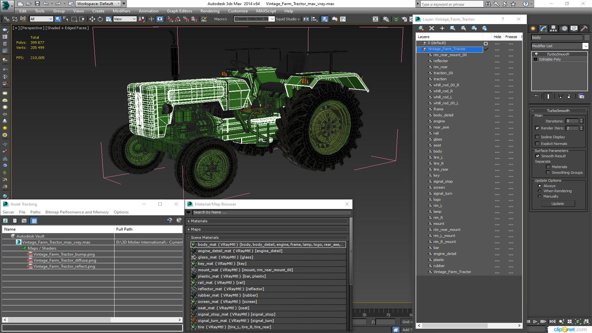 3D model Vintage Farm Tractor