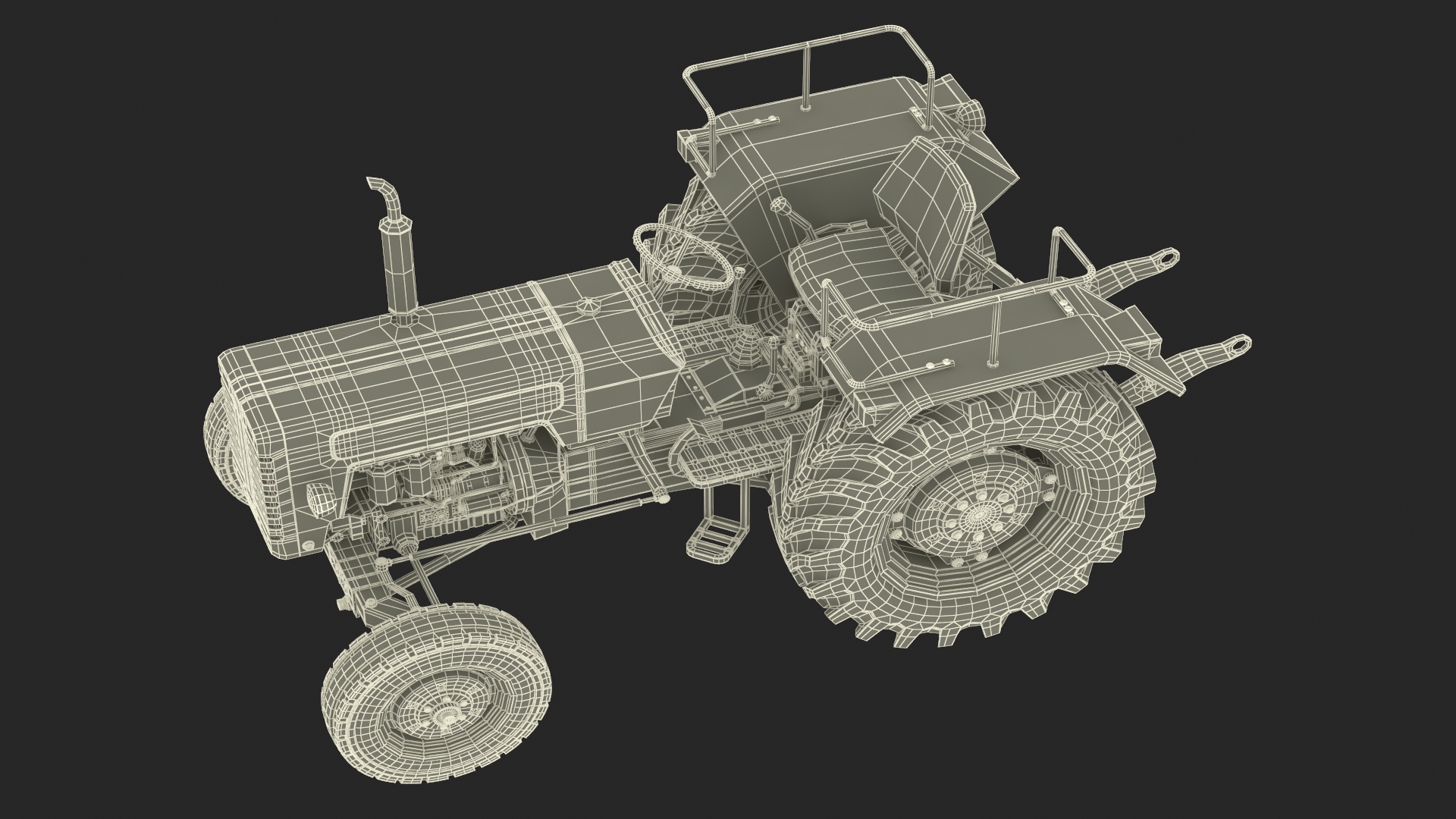 3D model Vintage Farm Tractor