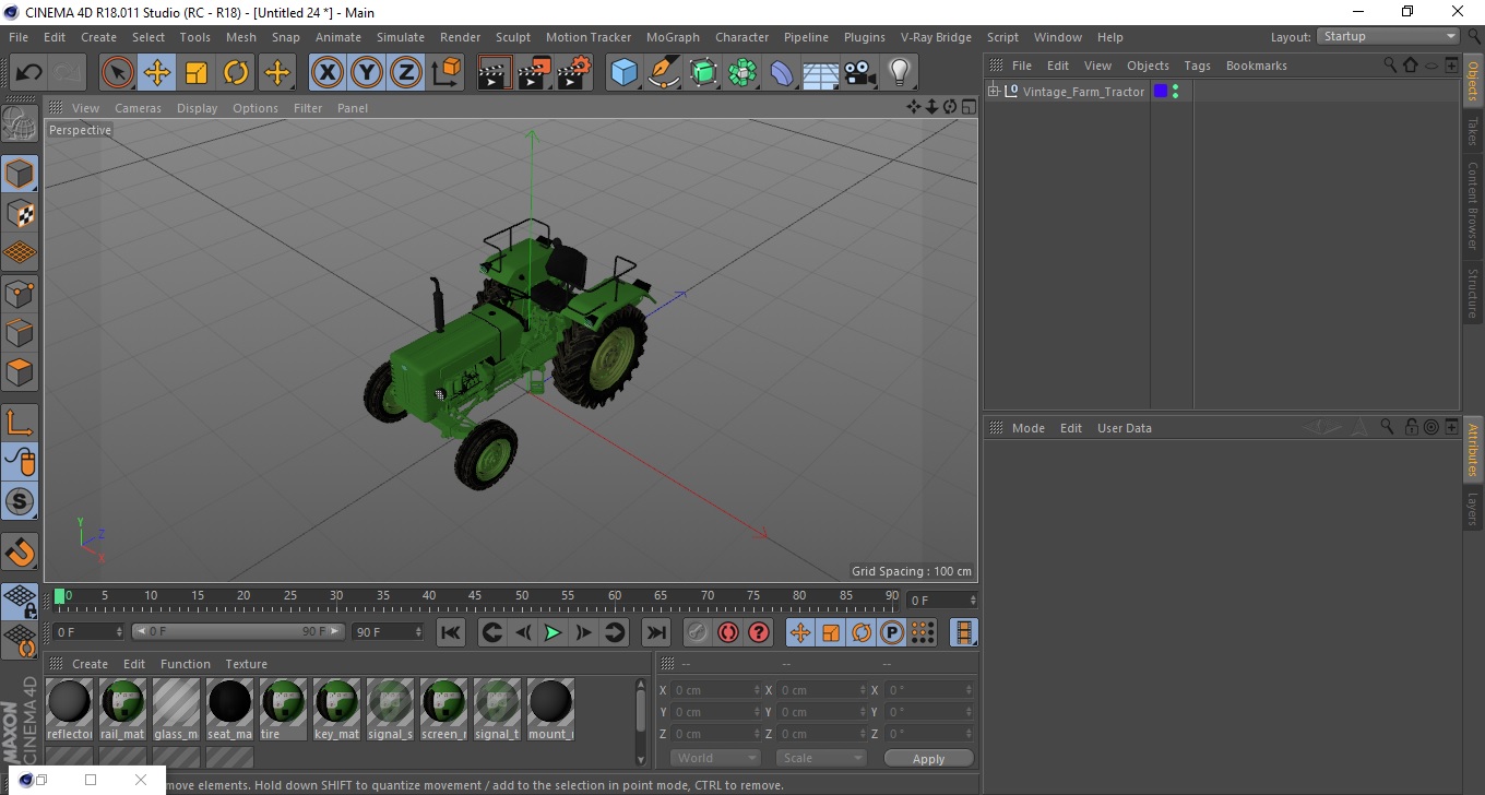 3D model Vintage Farm Tractor