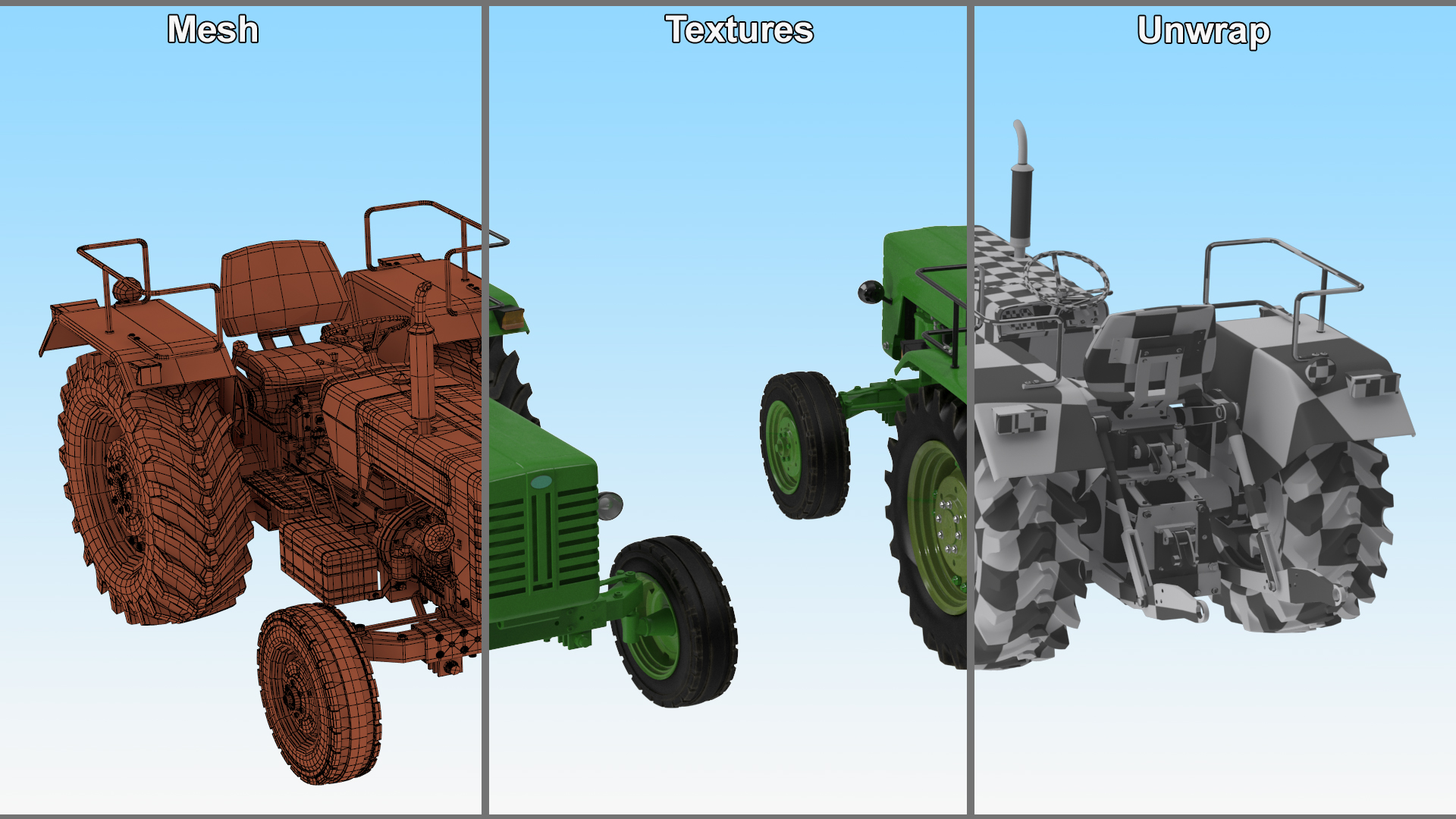 3D model Vintage Farm Tractor