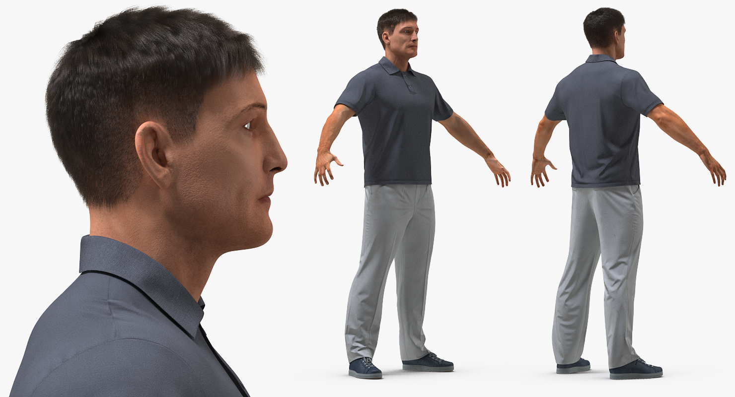 3D model Man Casual Style with Fur