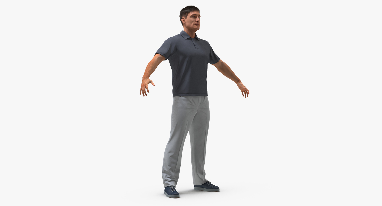 3D model Man Casual Style with Fur