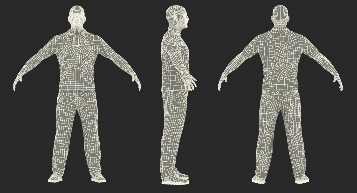 3D model Man Casual Style with Fur