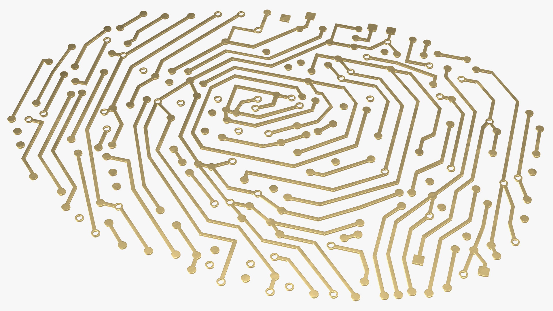 Electronic Fingerprint Gold 3D