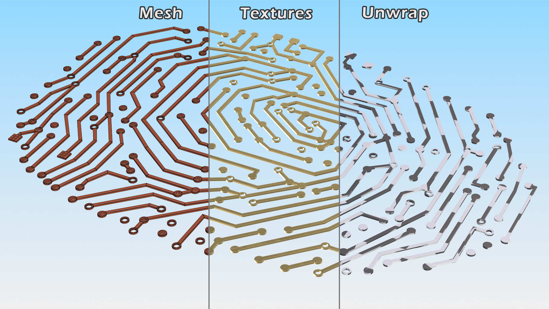 Electronic Fingerprint Gold 3D