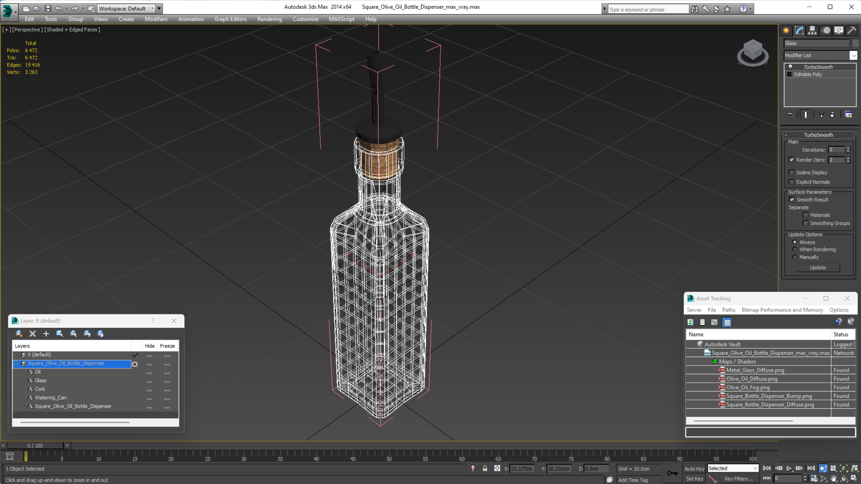 3D Square Olive Oil Bottle Dispenser model
