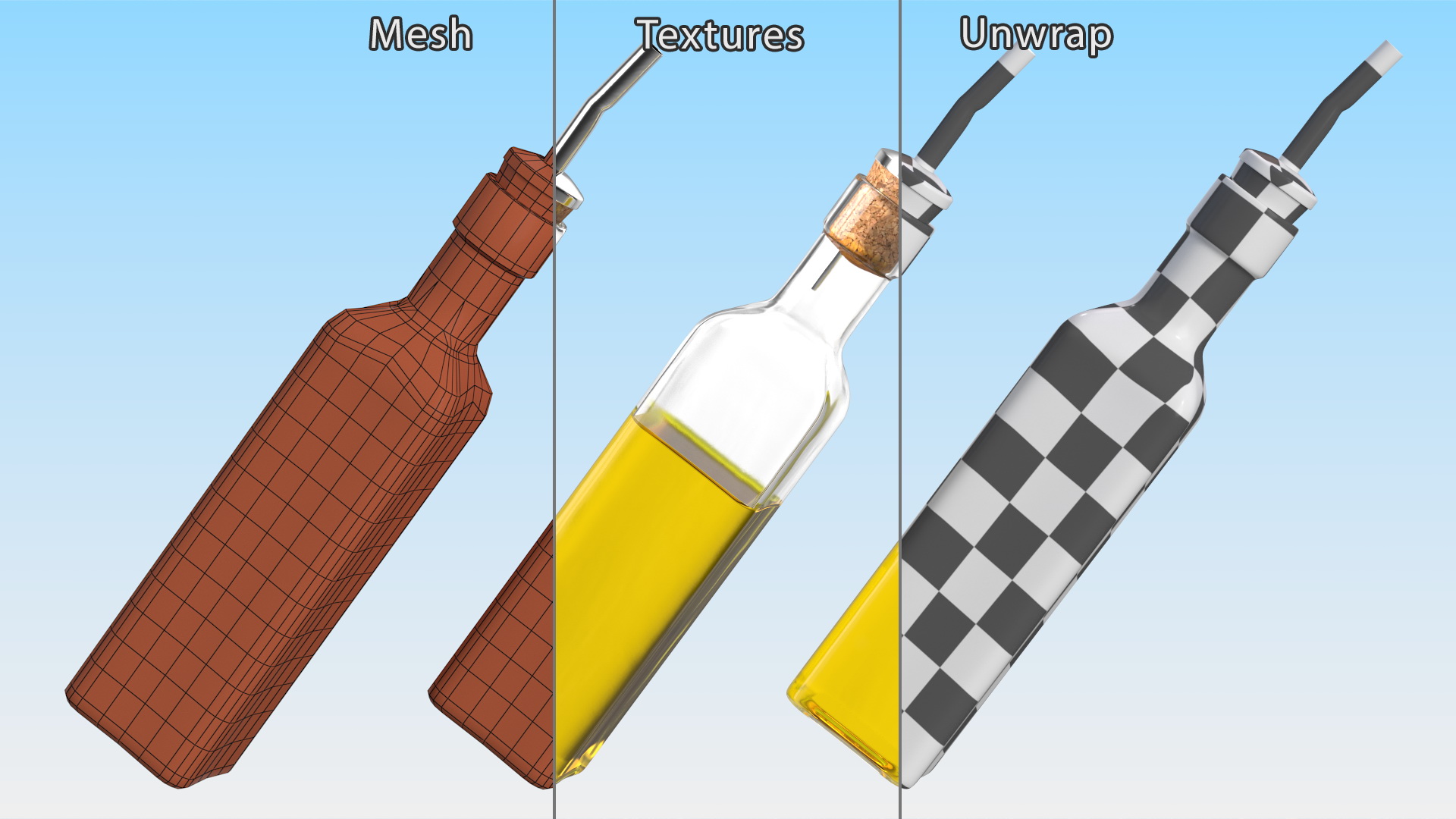3D Square Olive Oil Bottle Dispenser model