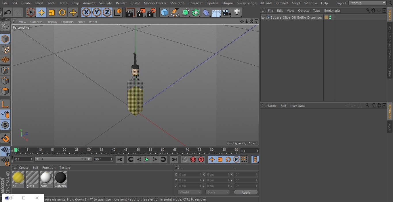 3D Square Olive Oil Bottle Dispenser model