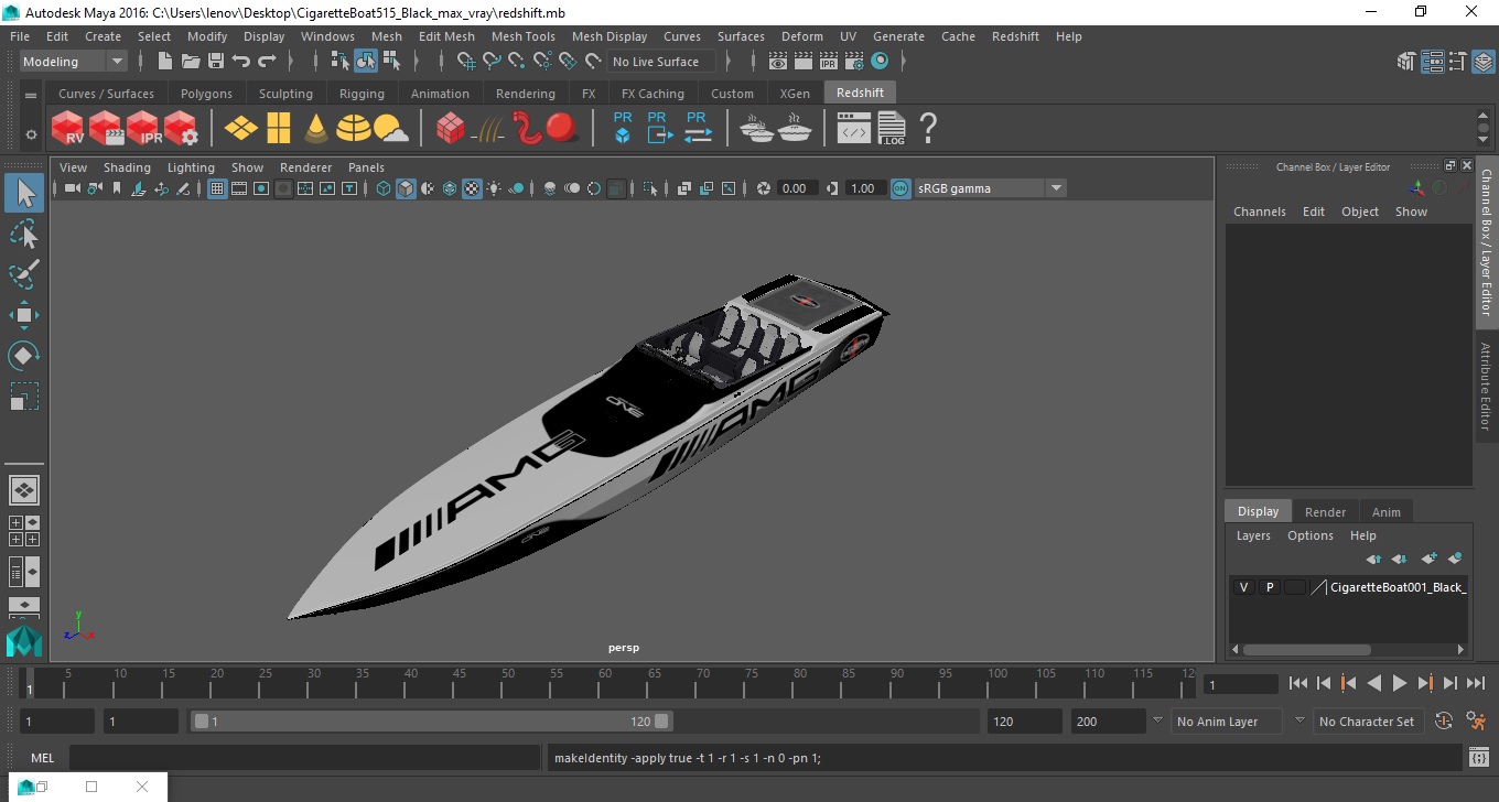 Cigaretteboat515 Black 3D