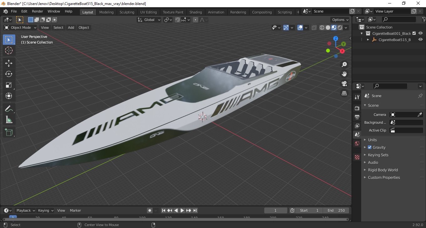 Cigaretteboat515 Black 3D