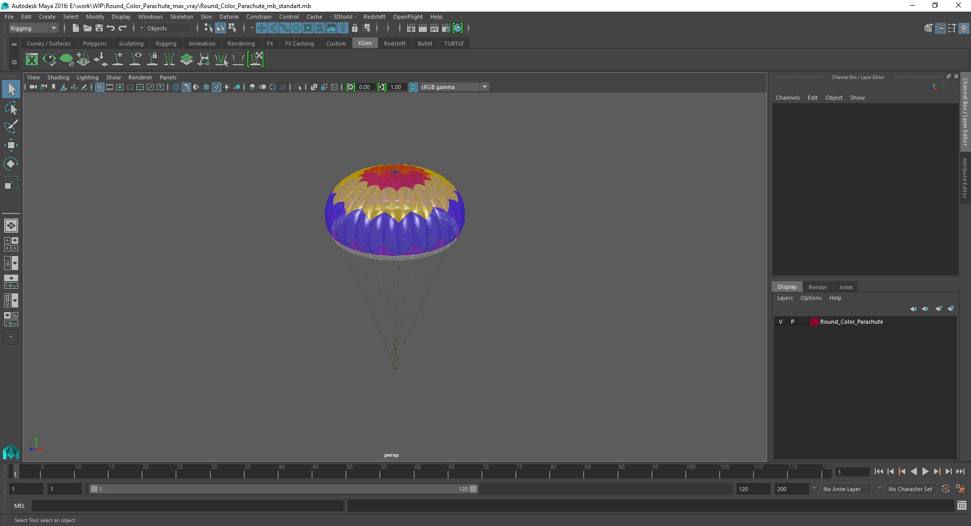 3D Round Color Parachute