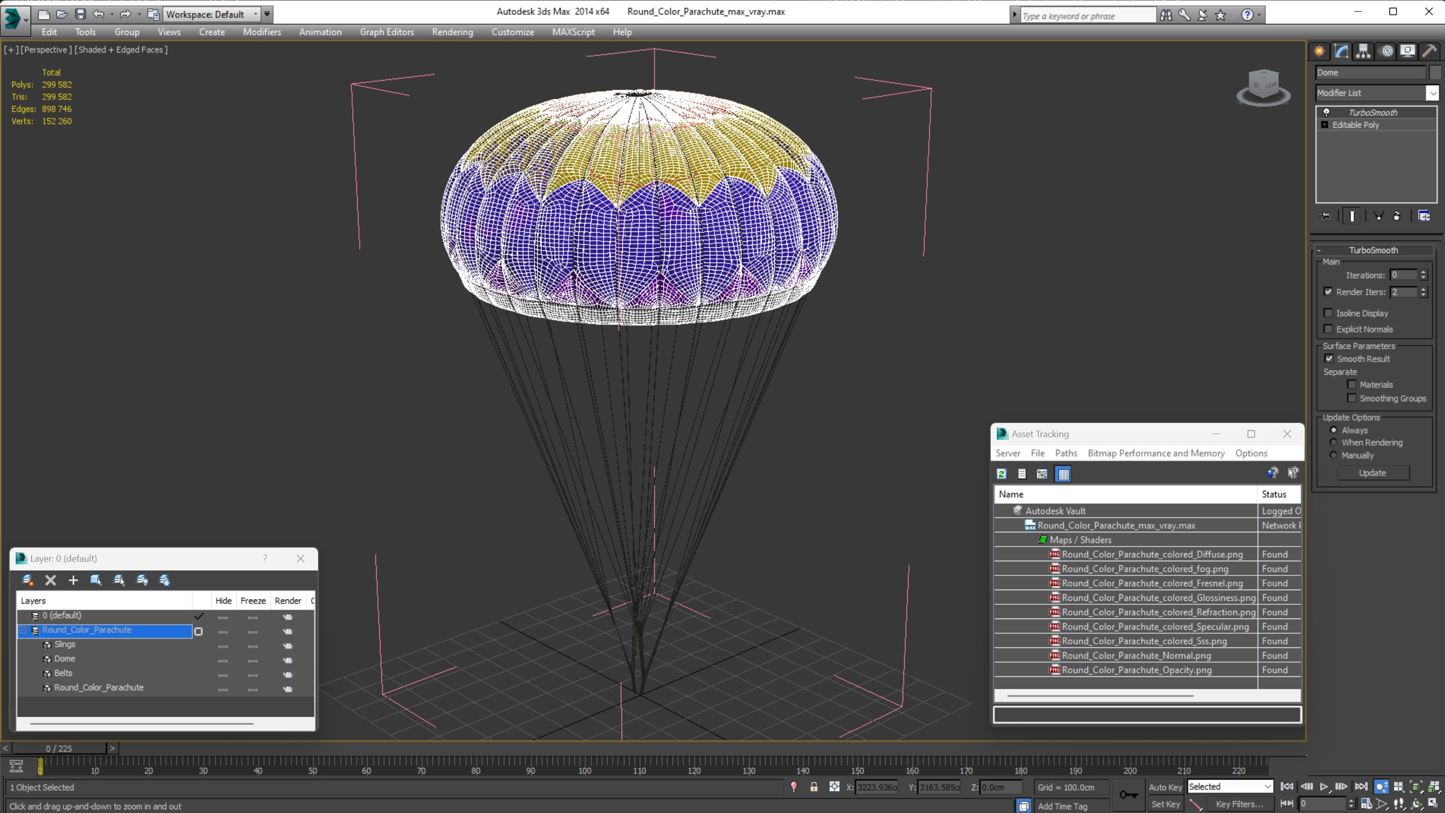 3D Round Color Parachute