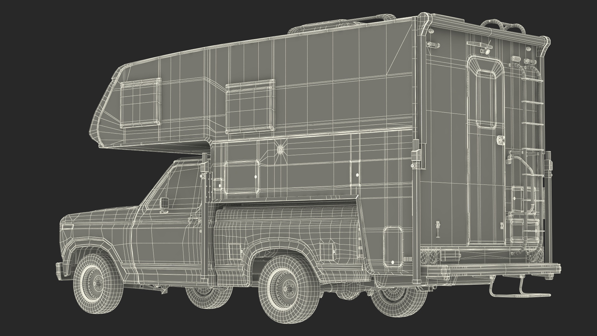 Pickup Truck Camper 3D model