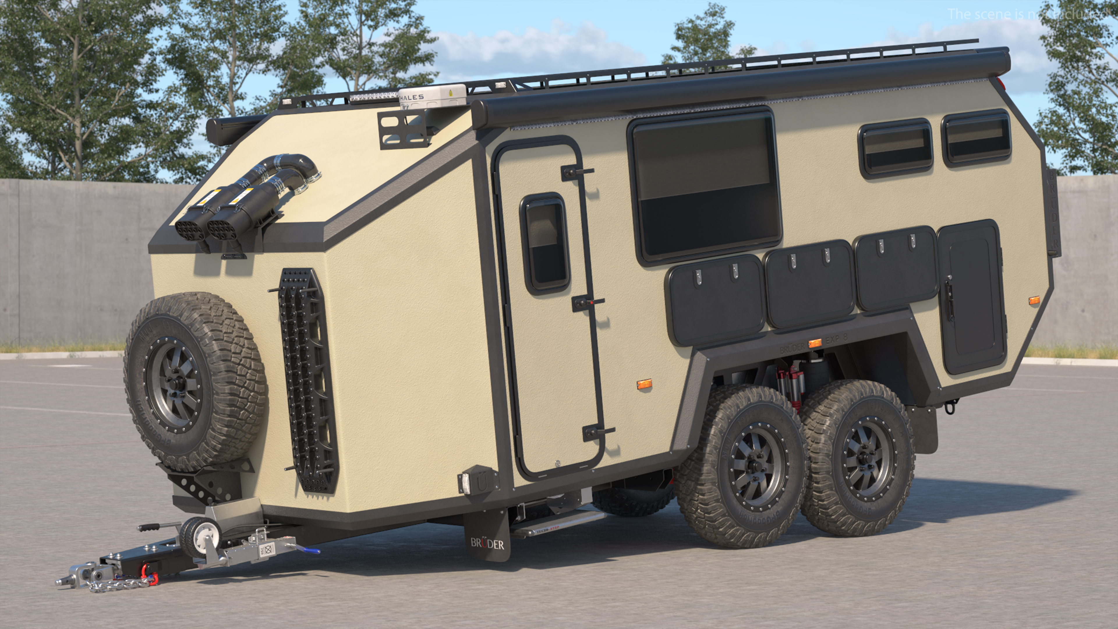 3D model Off Road Mobile Home Bruder EXP 8 Rigged