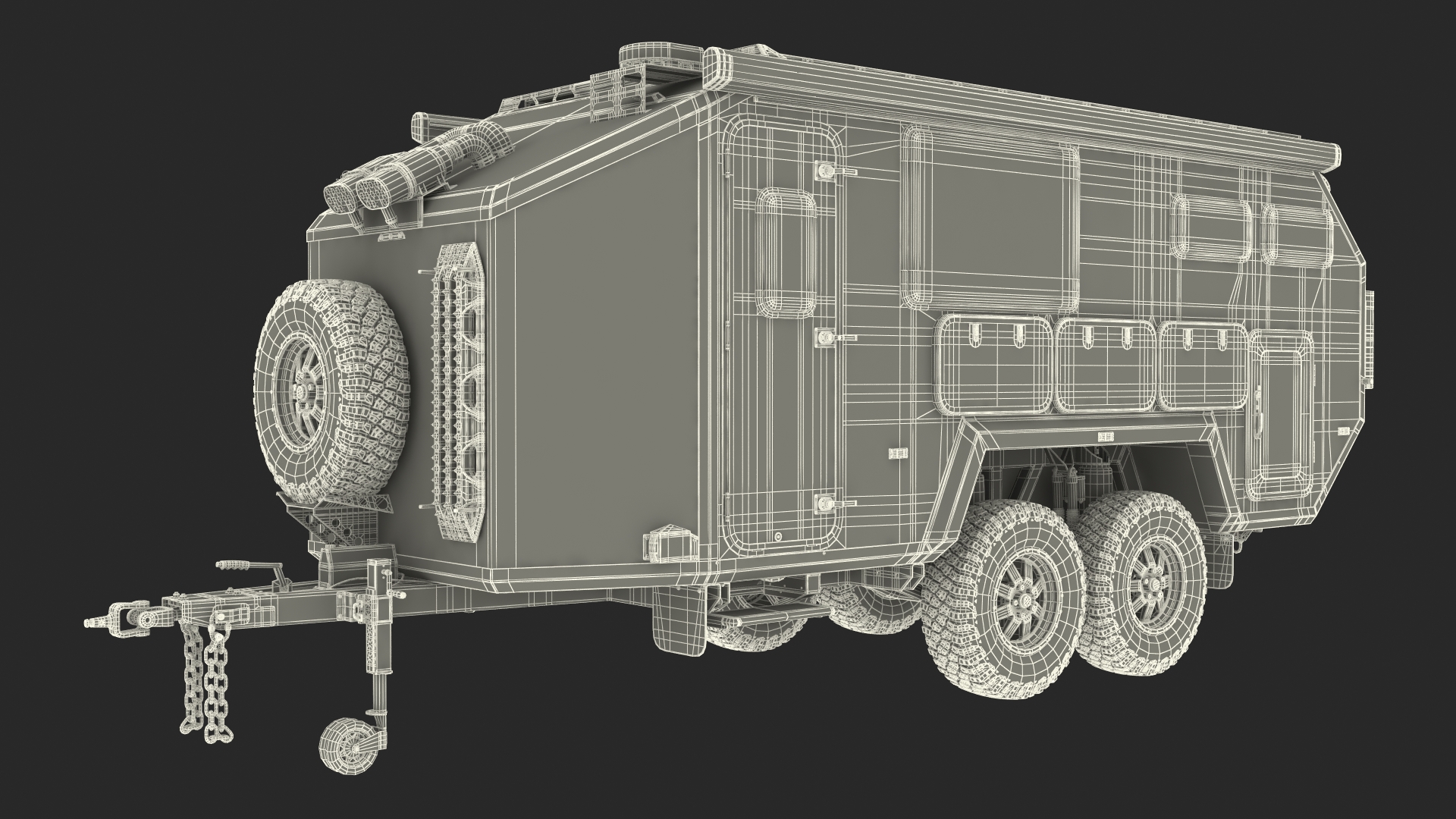 3D model Off Road Mobile Home Bruder EXP 8 Rigged