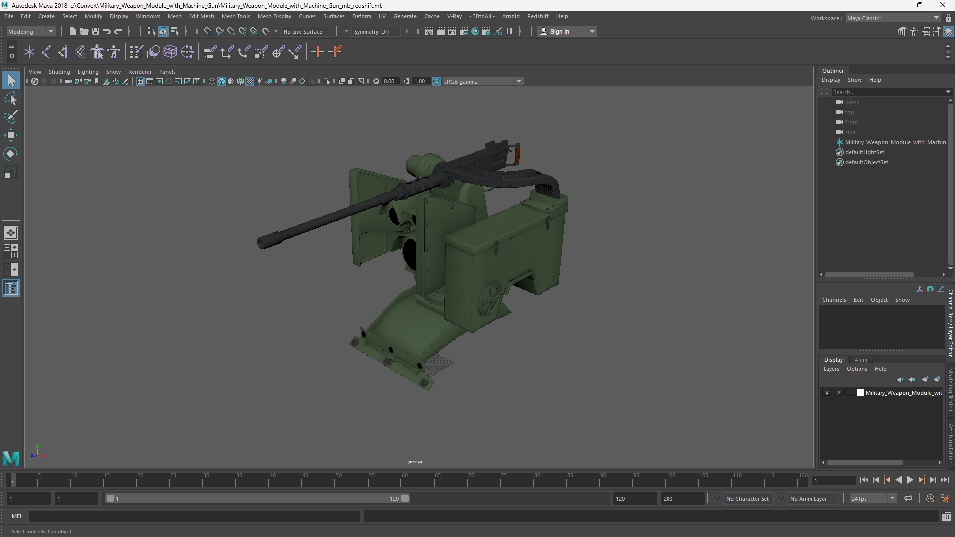 Military Weapon Module with Machine Gun - view 11