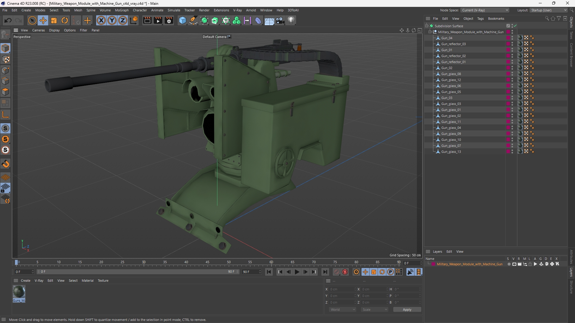Military Weapon Module with Machine Gun - view 12