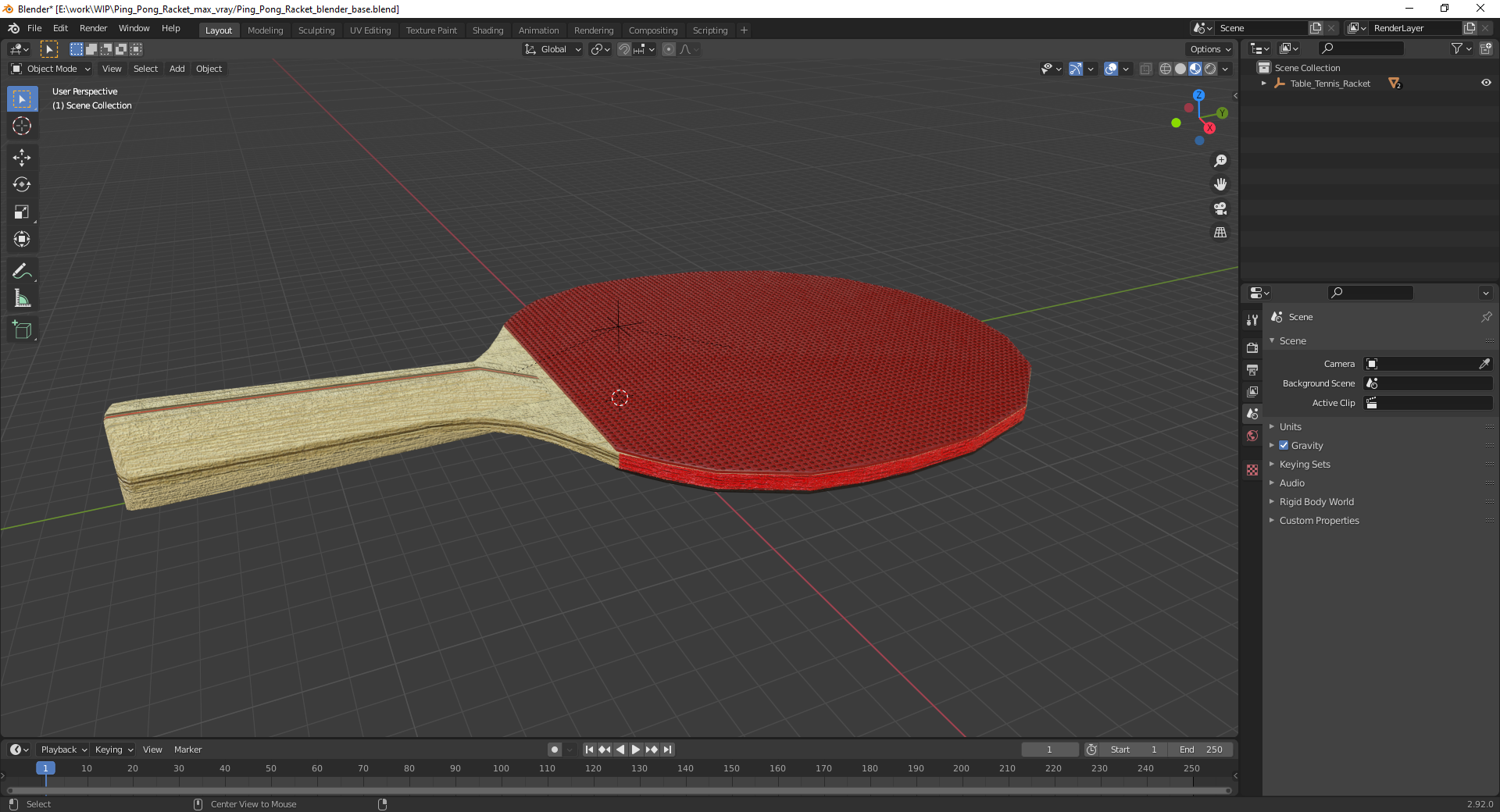 3D Ping Pong Racket
