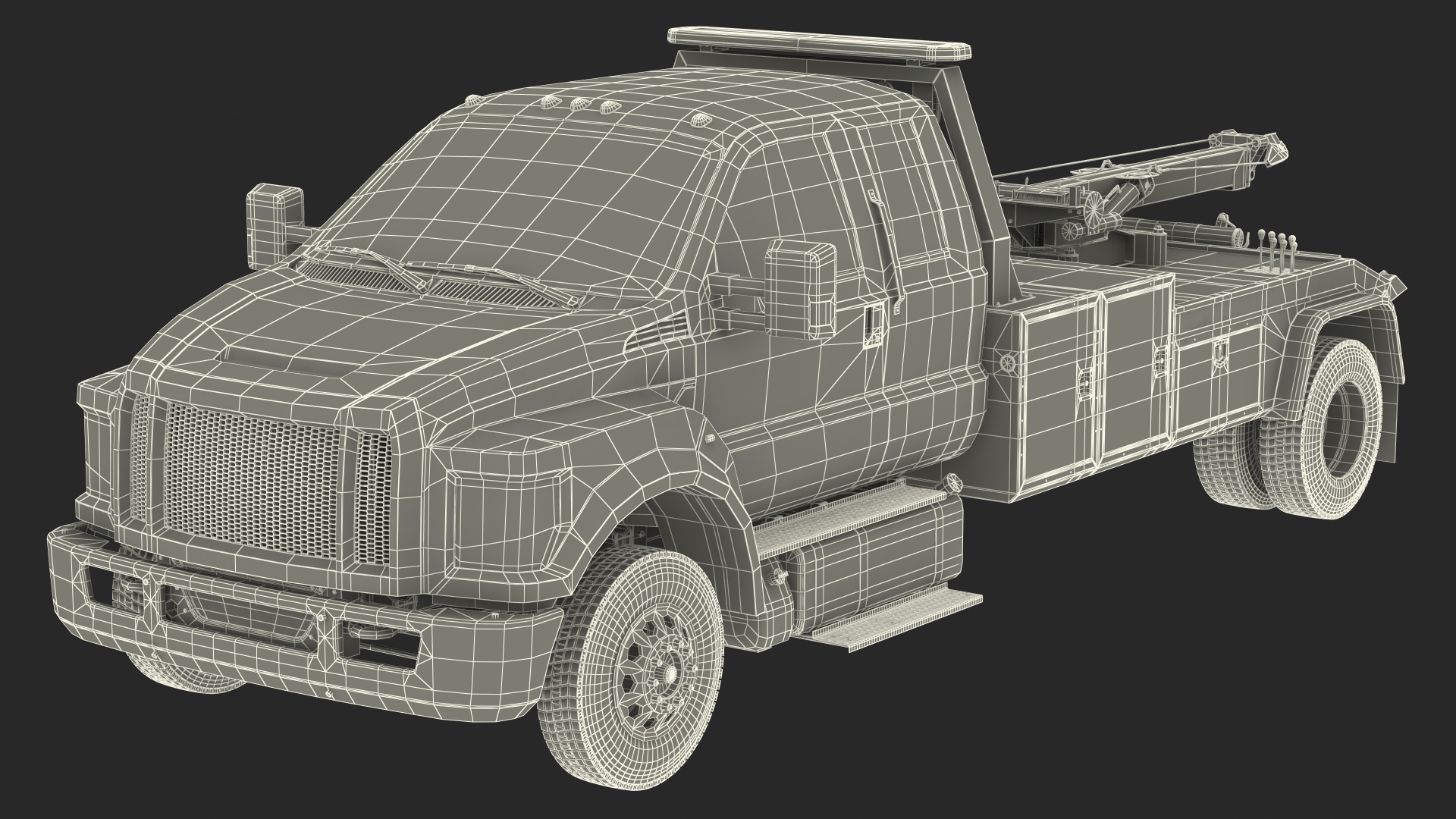 Heavy Duty Tow Truck Rigged 3D