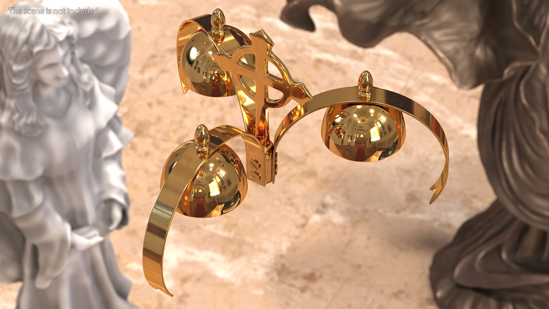 3D Golden Liturgical Bell 3 Sounds