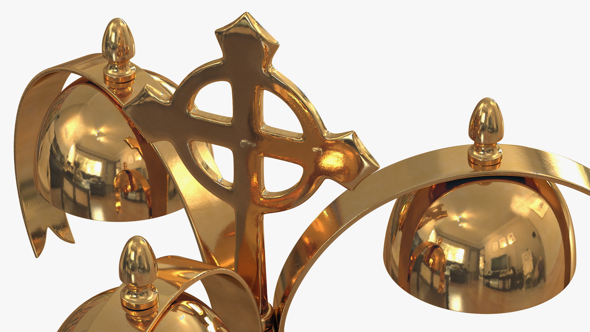 3D Golden Liturgical Bell 3 Sounds