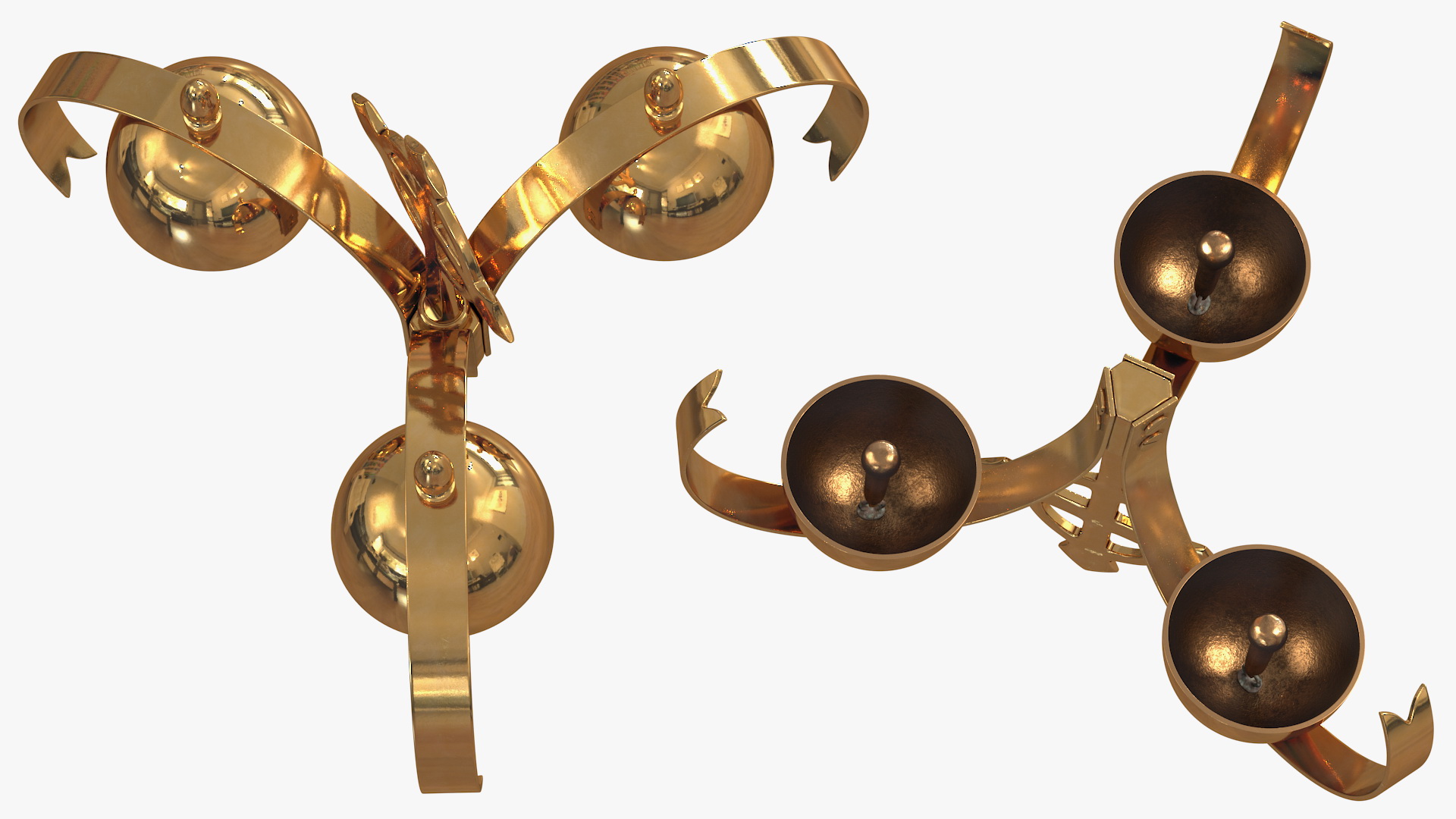3D Golden Liturgical Bell 3 Sounds