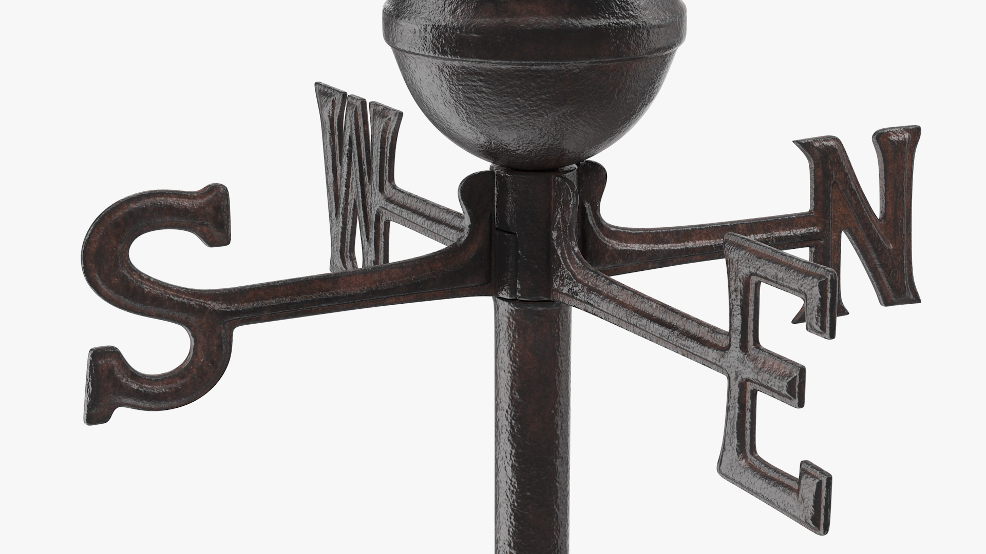 Vintage Cast Iron Rooster Weathervane 3D