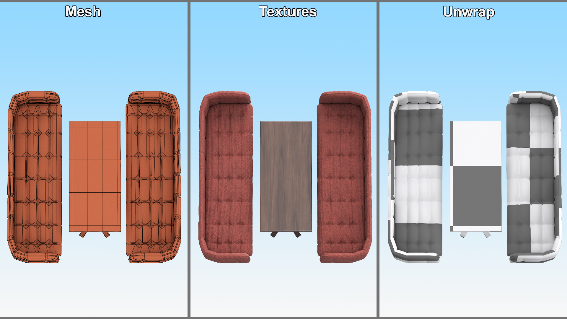 3D model Restaurant Sofas Seating with Table