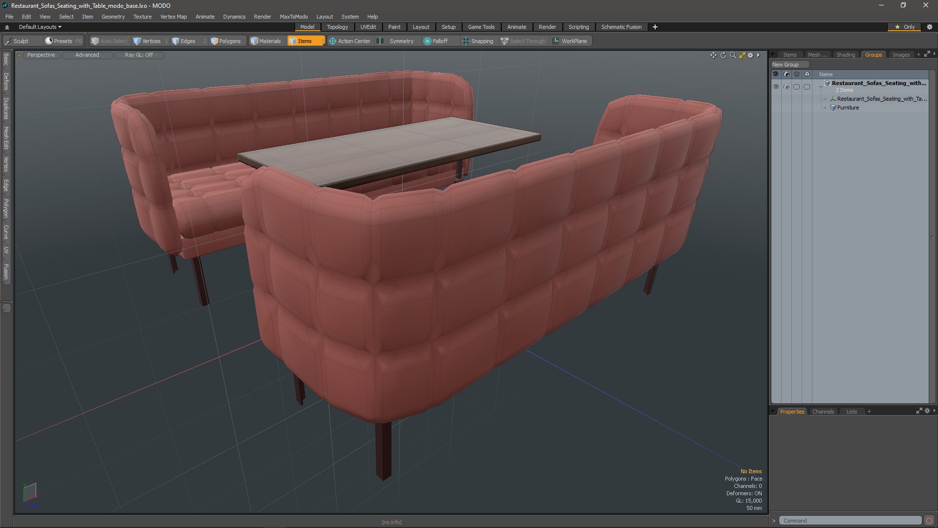 3D model Restaurant Sofas Seating with Table