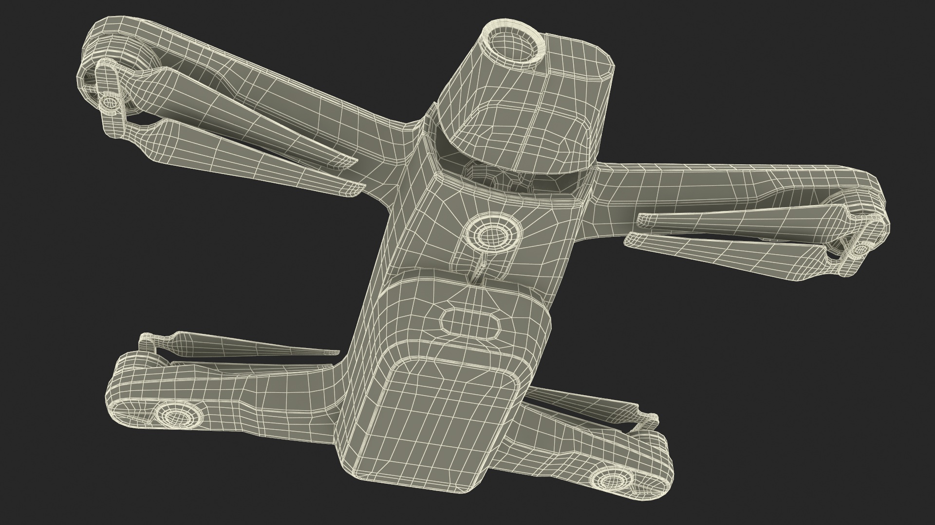3D Advanced Drone White Off State Rigged for Cinema 4D