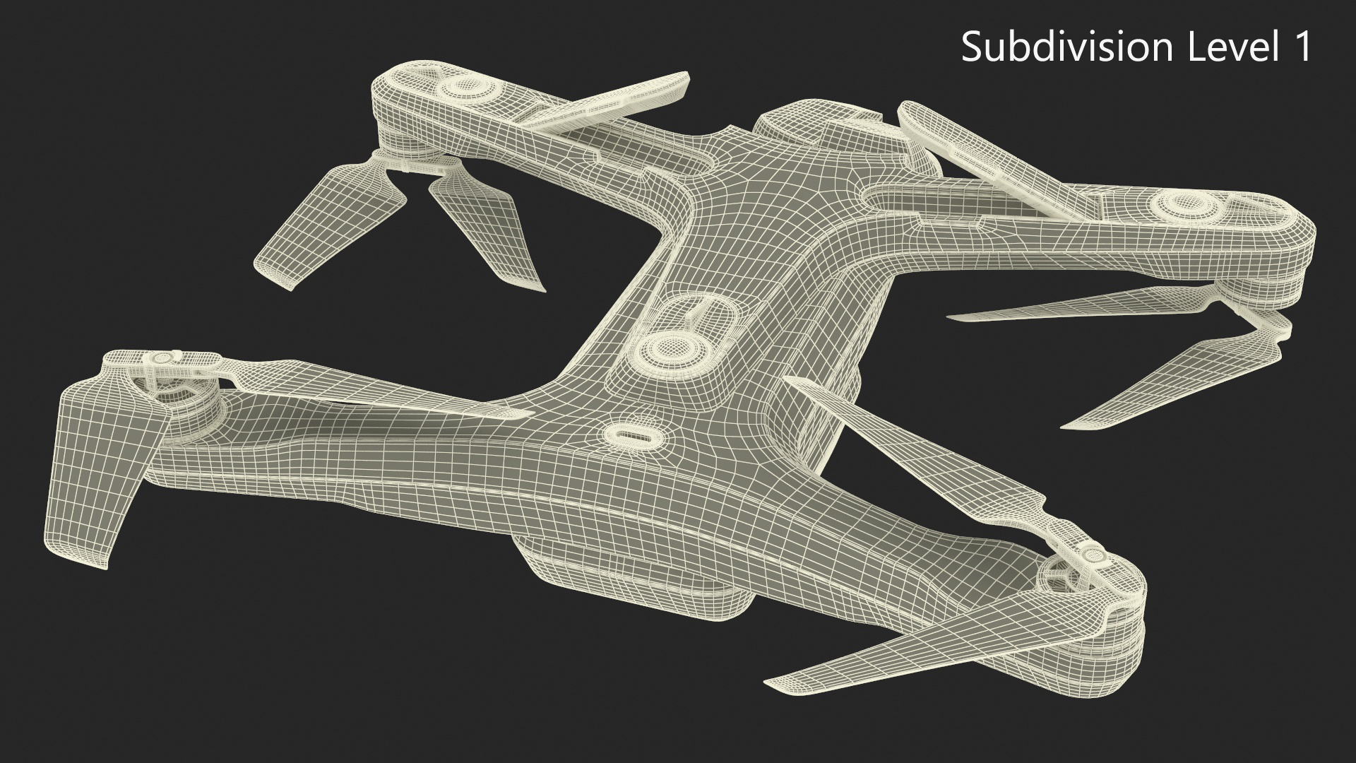 3D Advanced Drone White Off State Rigged for Cinema 4D