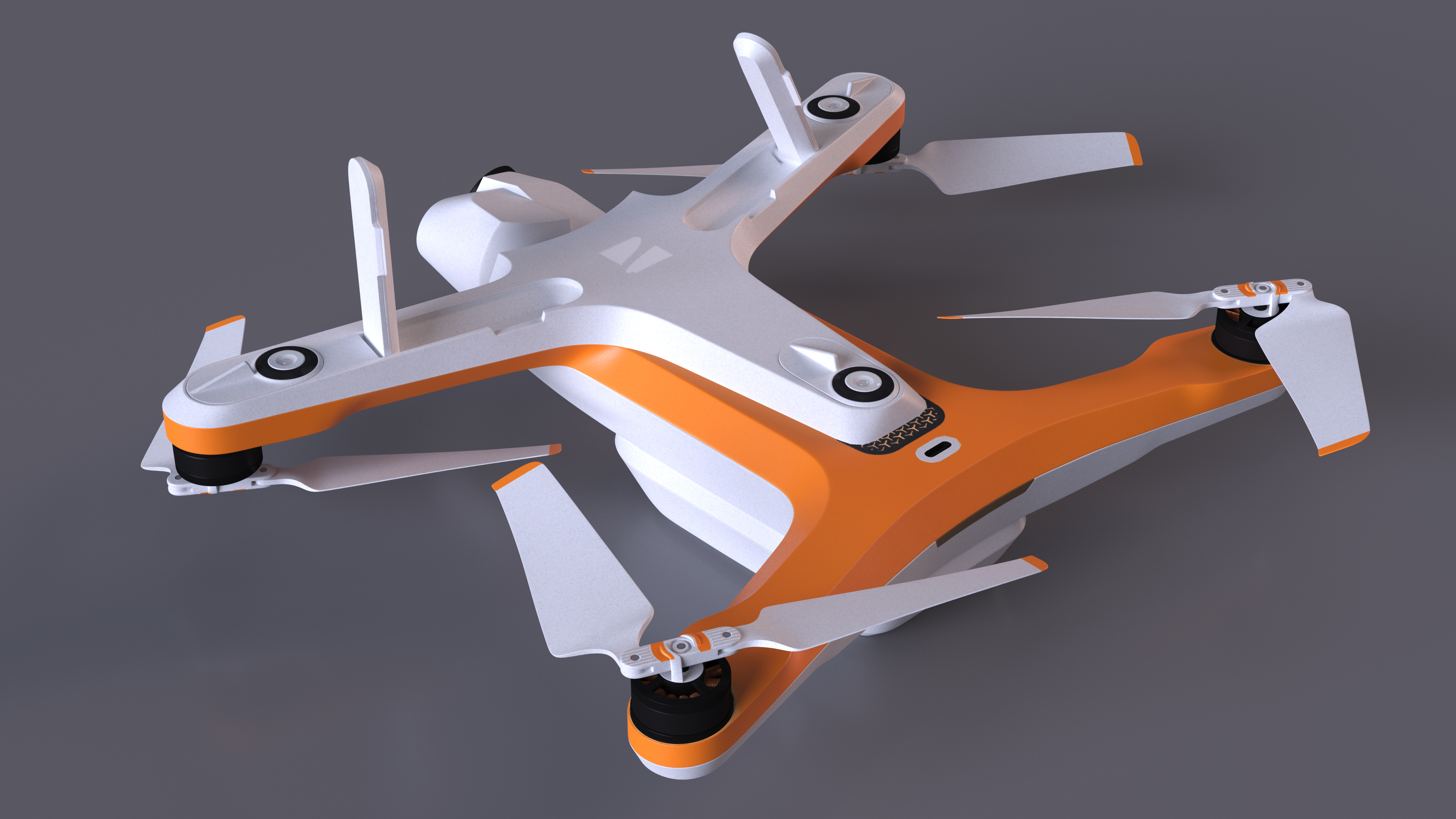 3D Advanced Drone White Off State Rigged for Cinema 4D