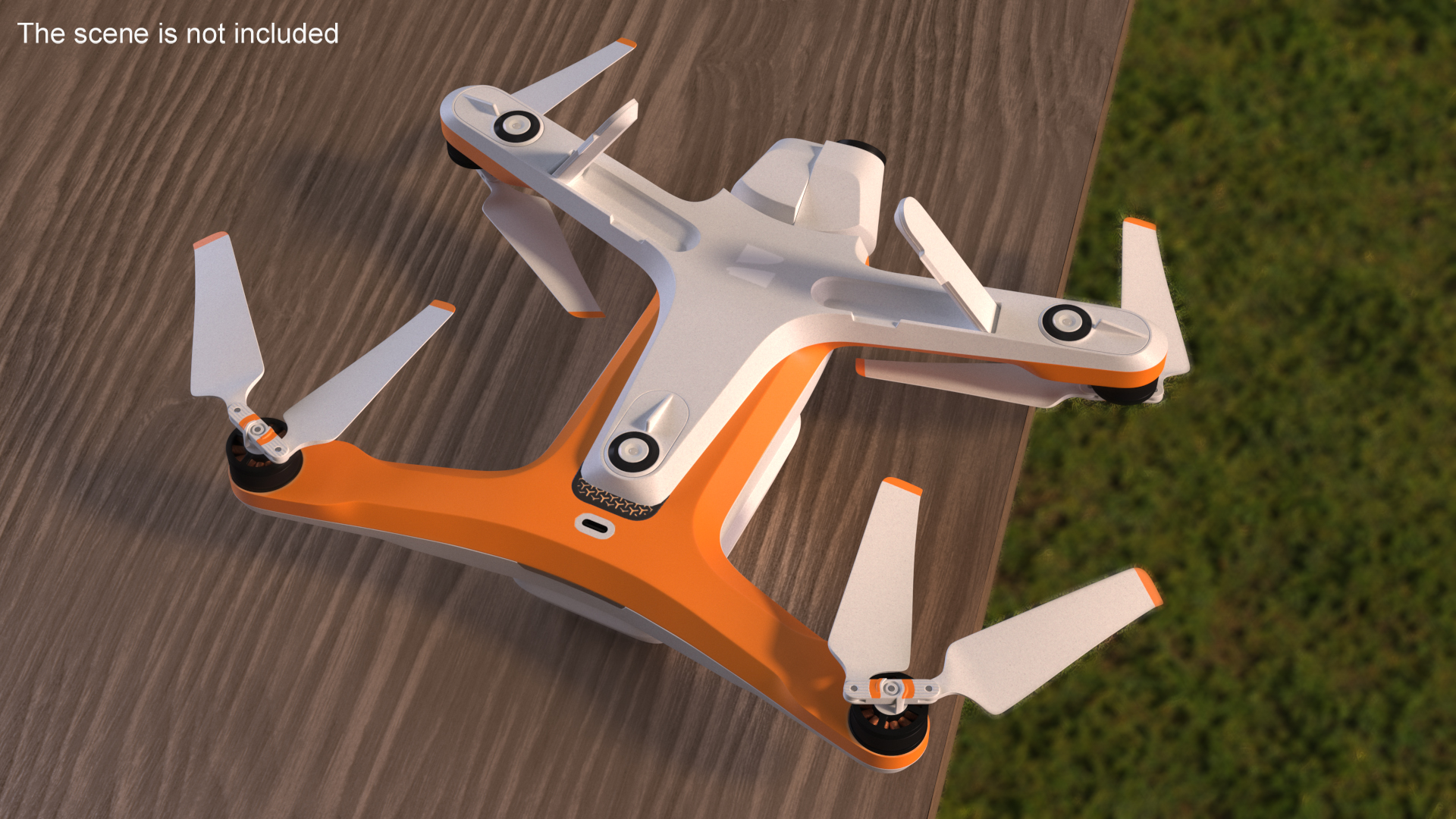 3D Advanced Drone White Off State Rigged for Cinema 4D