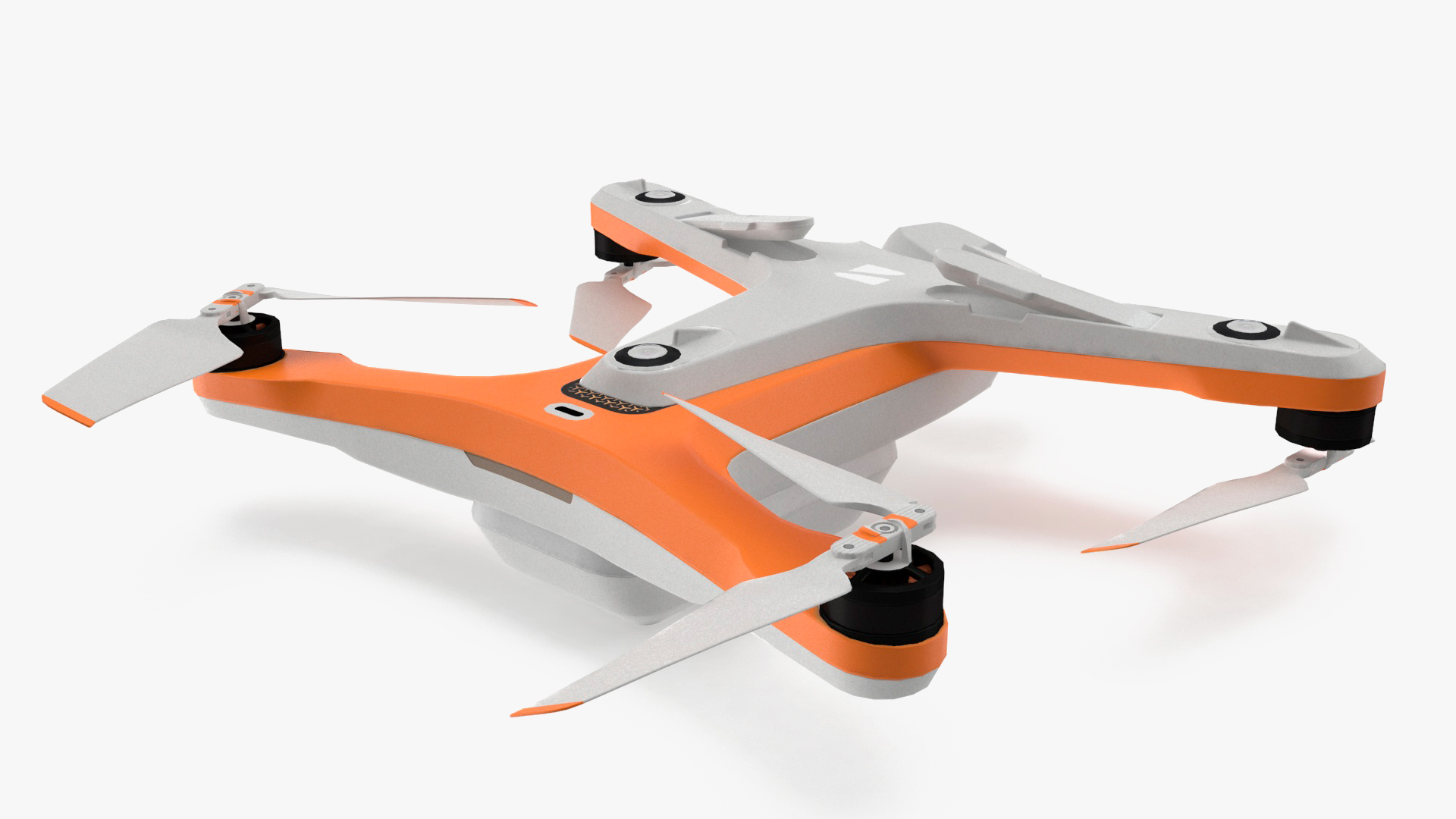 3D Advanced Drone White Off State Rigged for Cinema 4D