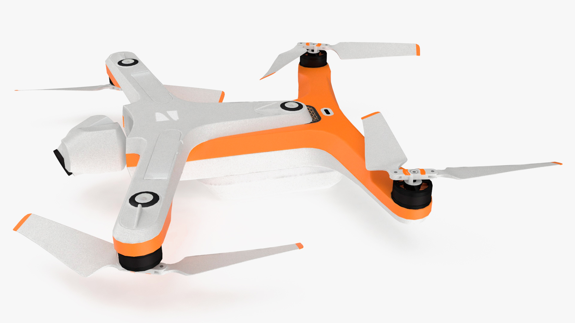 3D Advanced Drone White Off State Rigged for Cinema 4D