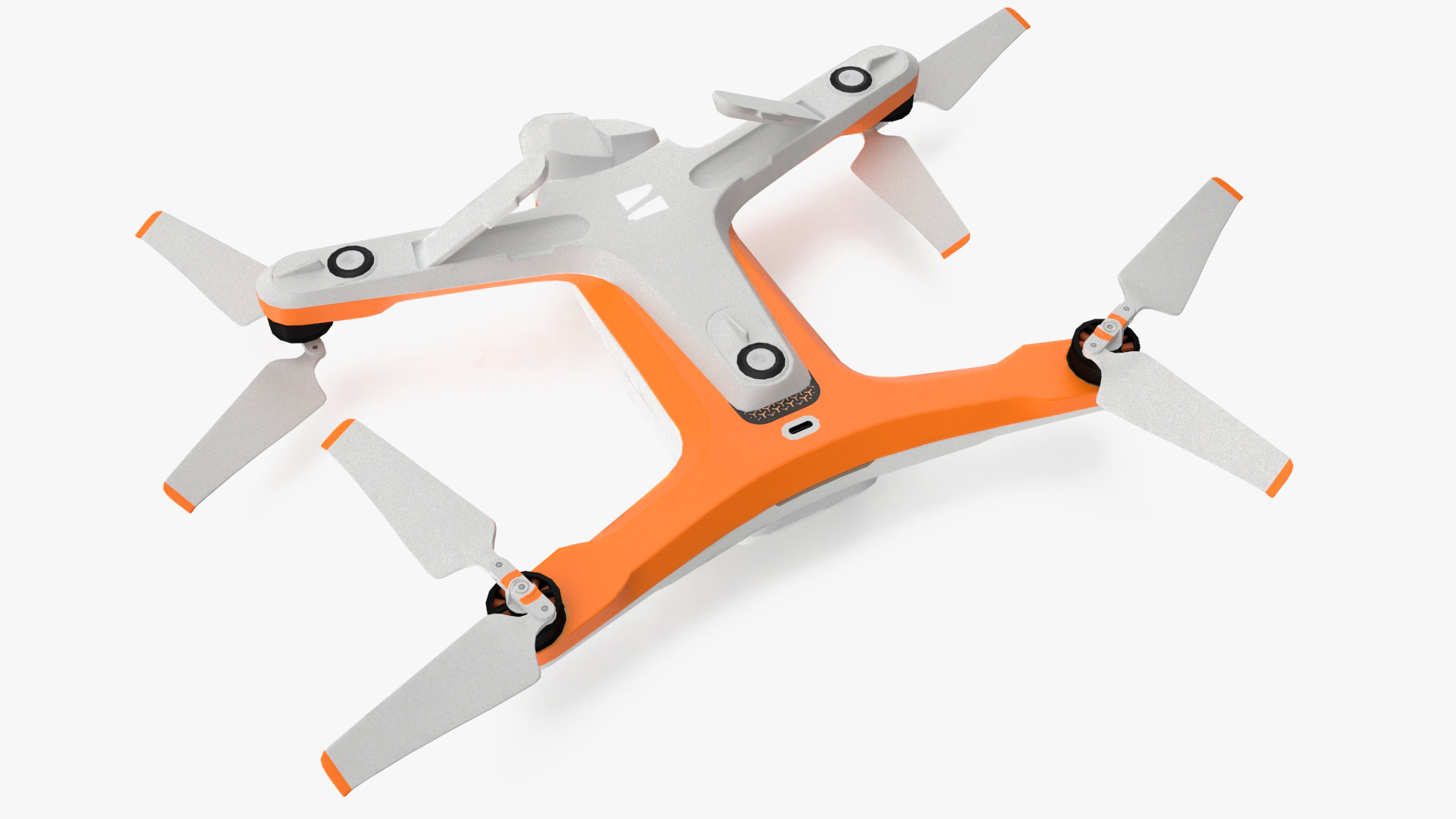 3D Advanced Drone White Off State Rigged for Cinema 4D